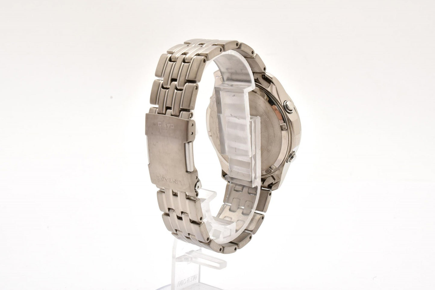 カシオ CASIO LINEAGE LIW-600 ソーラー電波 腕時計 ホワイト文字盤 チタンケース チタンブレス メンズ