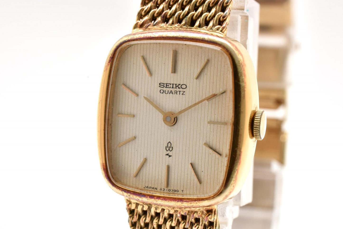 セイコー SEIKO 43-3220 クォーツ 腕時計 ホワイト文字盤 スクエアケース ステンレススチール レディース ヴィンテージ