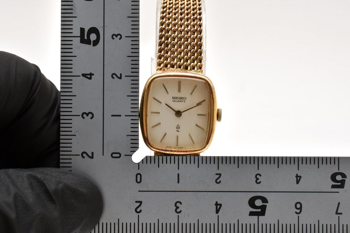 セイコー SEIKO 43-3220 クォーツ 腕時計 ホワイト文字盤 スクエアケース ステンレススチール レディース ヴィンテージ