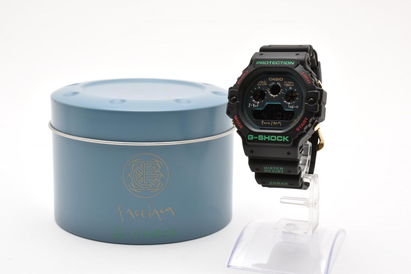 カシオ CASIO G-SHOCK DW-5900FA クォーツ デジタル 腕時計 スカイブルー液晶 樹脂ケース レジンベルト メンズ
