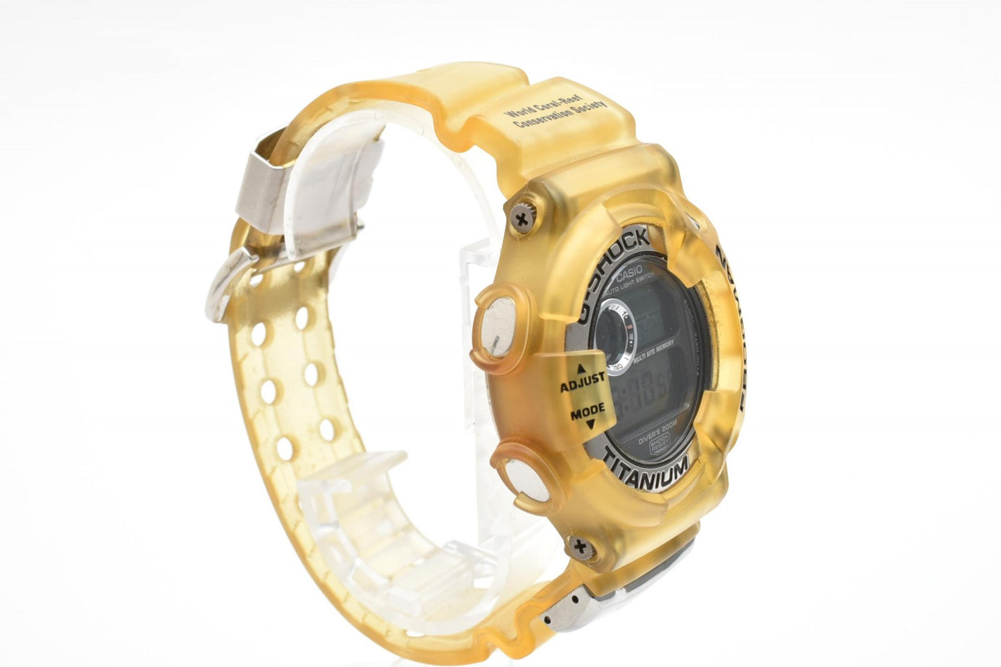 カシオ CASIO G-SHOCK DW-9900WC クォーツ デジタル 腕時計 チタン 樹脂ケース レジンベルト 黄色 スケルトン シルバー液晶 メンズ