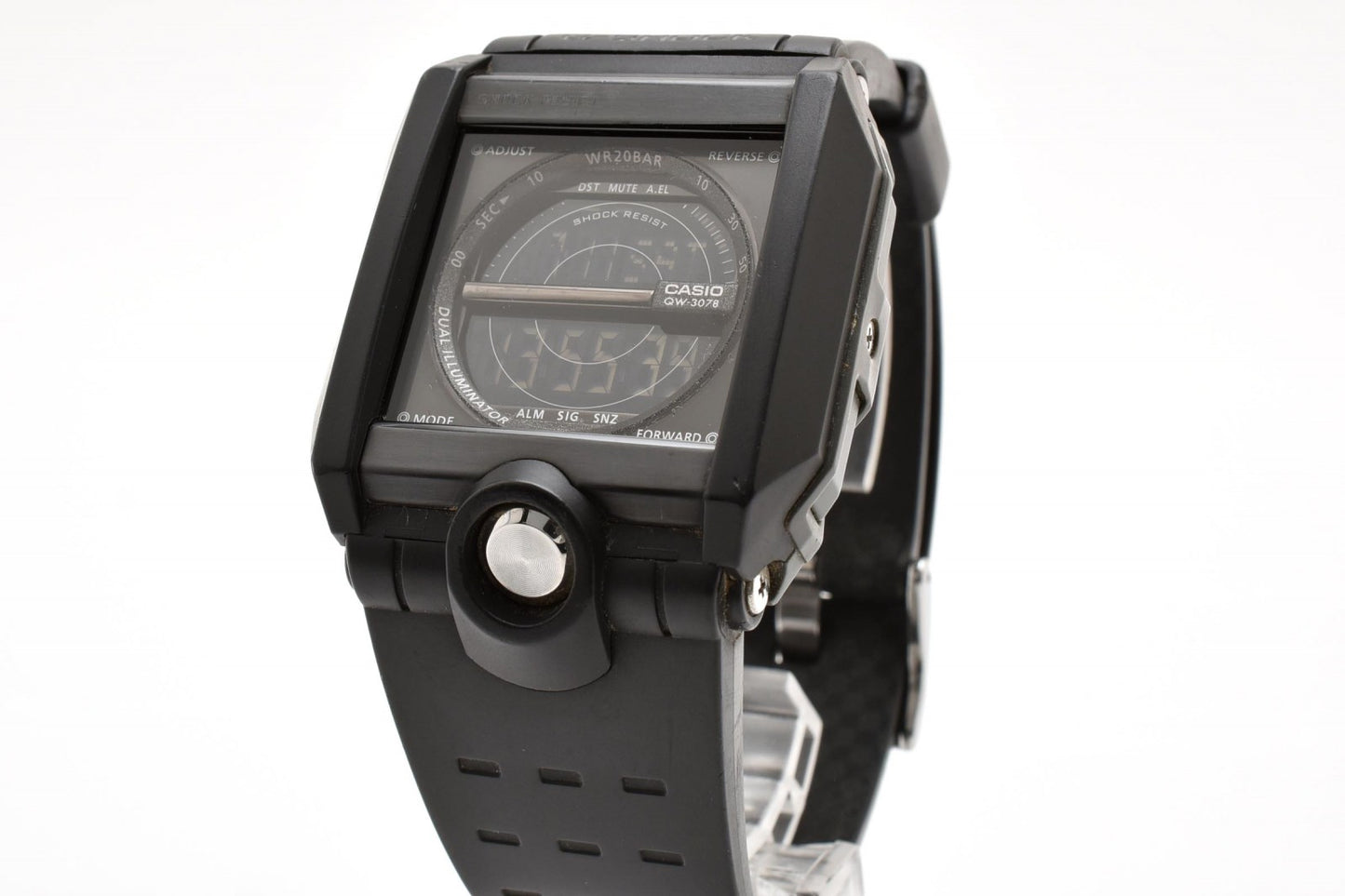 カシオ CASIO G-SHOCK G-8100 クォーツ デジタル 腕時計 ブラック液晶 ステンレスケース レジンベルト メンズ