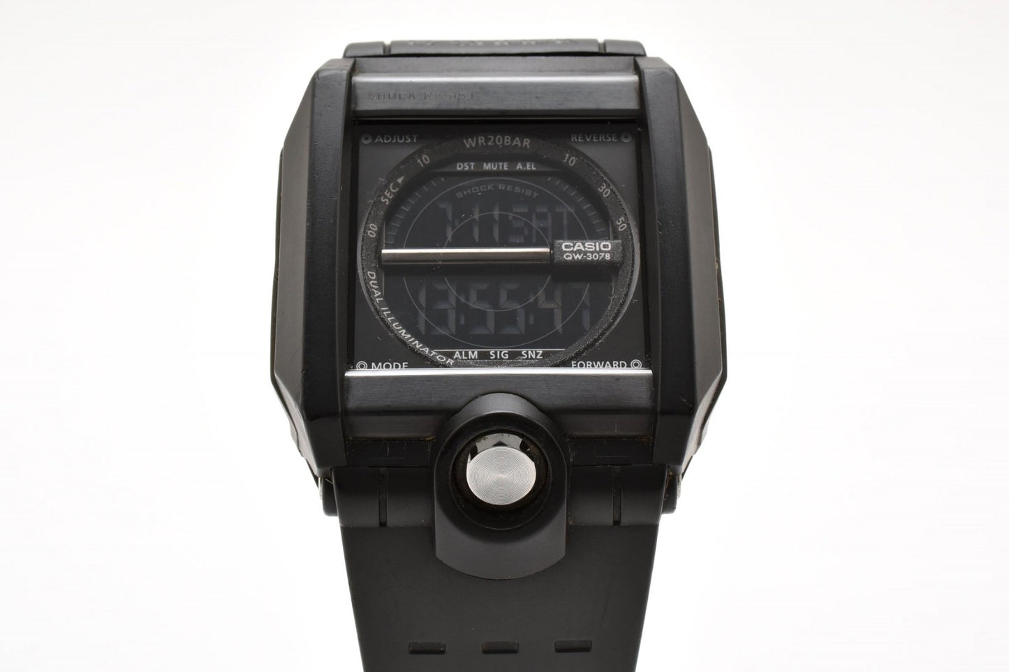 カシオ CASIO G-SHOCK G-8100 クォーツ デジタル 腕時計 ブラック液晶 ステンレスケース レジンベルト メンズ
