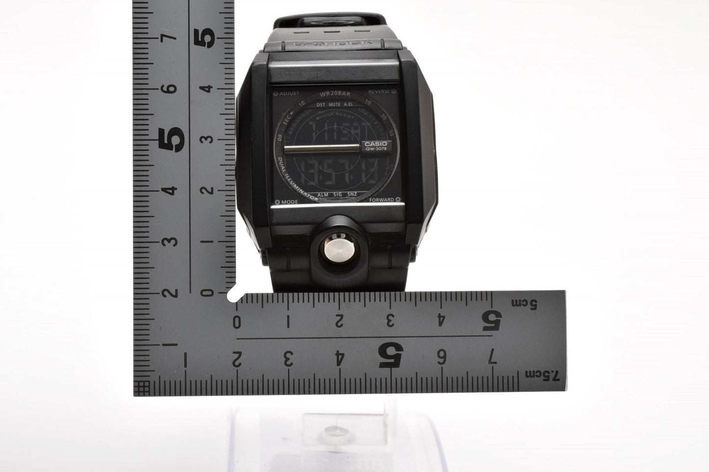 カシオ CASIO G-SHOCK G-8100 クォーツ デジタル 腕時計 ブラック液晶 ステンレスケース レジンベルト メンズ