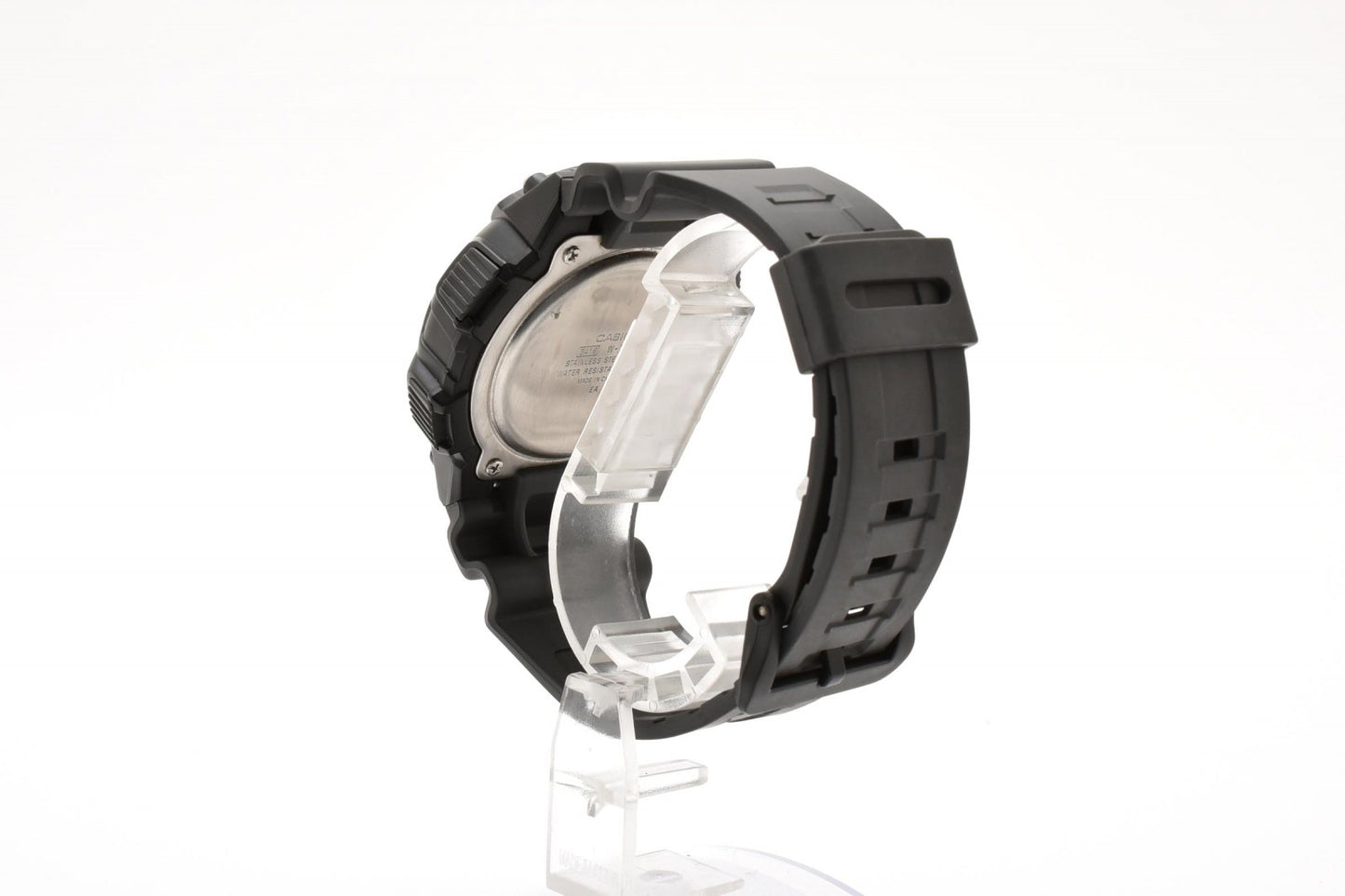 カシオ CASIO W-735H デジタル クォーツ 腕時計 グレー液晶 ステンレスケース レジンベルト メンズ