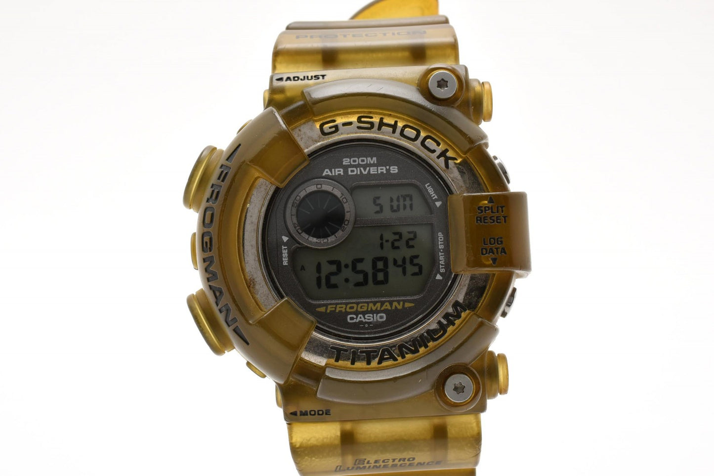カシオ CASIO G-SHOCK FROGMAN DW-8200 クォーツ デジタル 腕時計 チタンケース グレー液晶 レジンベルト メンズ