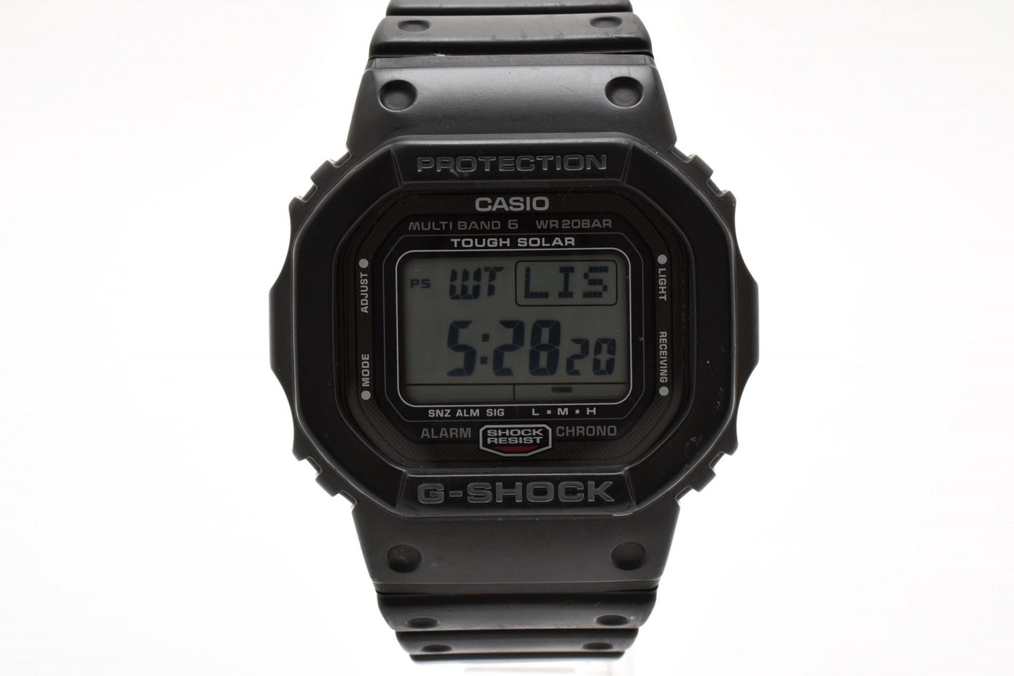 カシオ CASIO G-SHOCK GW-5000 タフソーラー 電波時計 デジタル 腕時計 ブラック液晶 ステンレスケース レジンベルト メンズ
