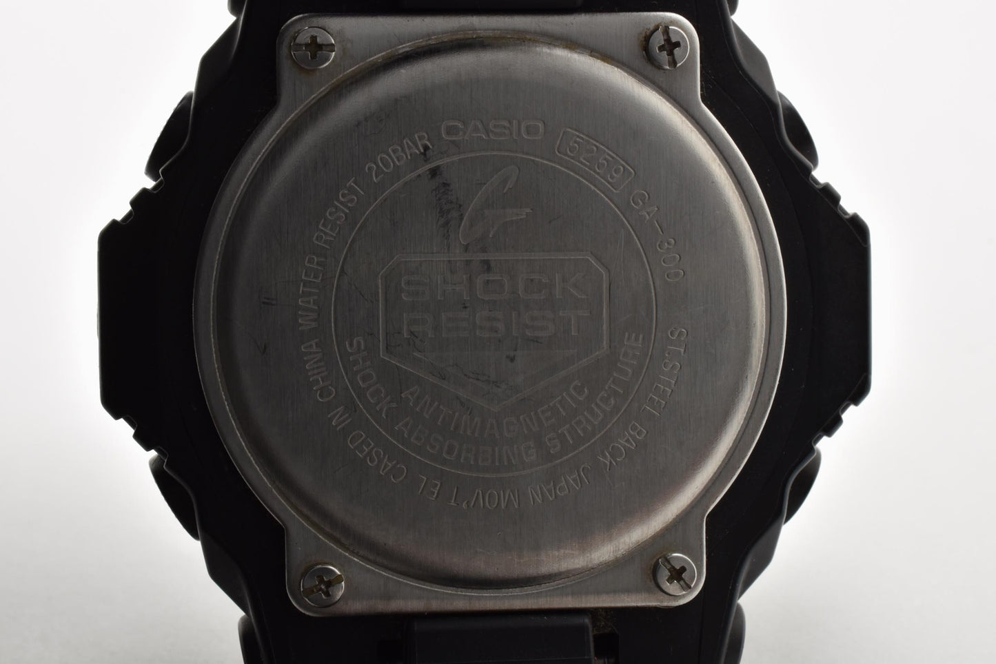 カシオ CASIO G-SHOCK GA-300 アナデジ クォーツ 腕時計 ブラック文字盤 ステンレスケース レジンベルト メンズ
