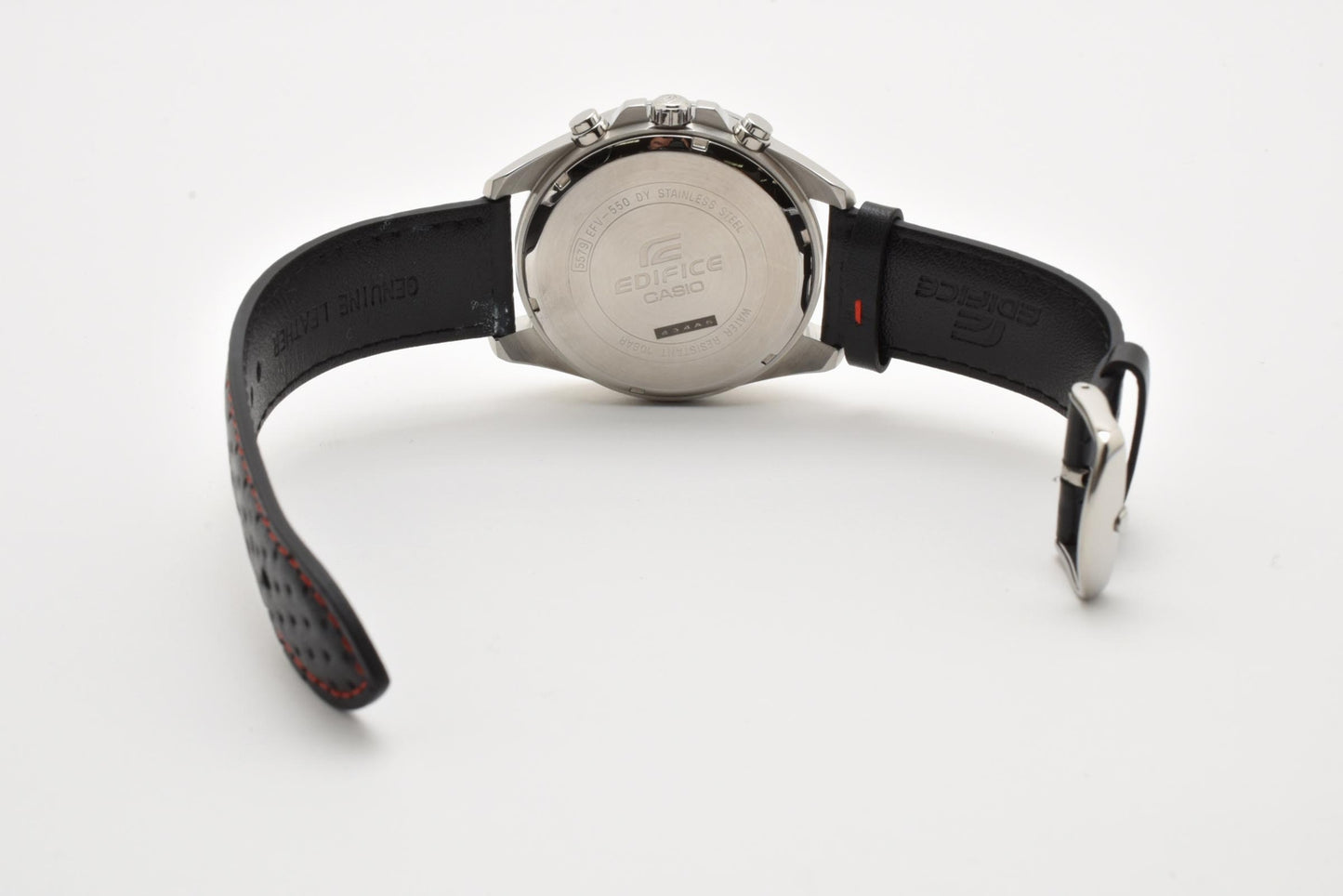 カシオ CASIO エディフィス EFV-550 クロノグラフ クォーツ 腕時計 ブラック文字盤 レザーストラップ メンズ