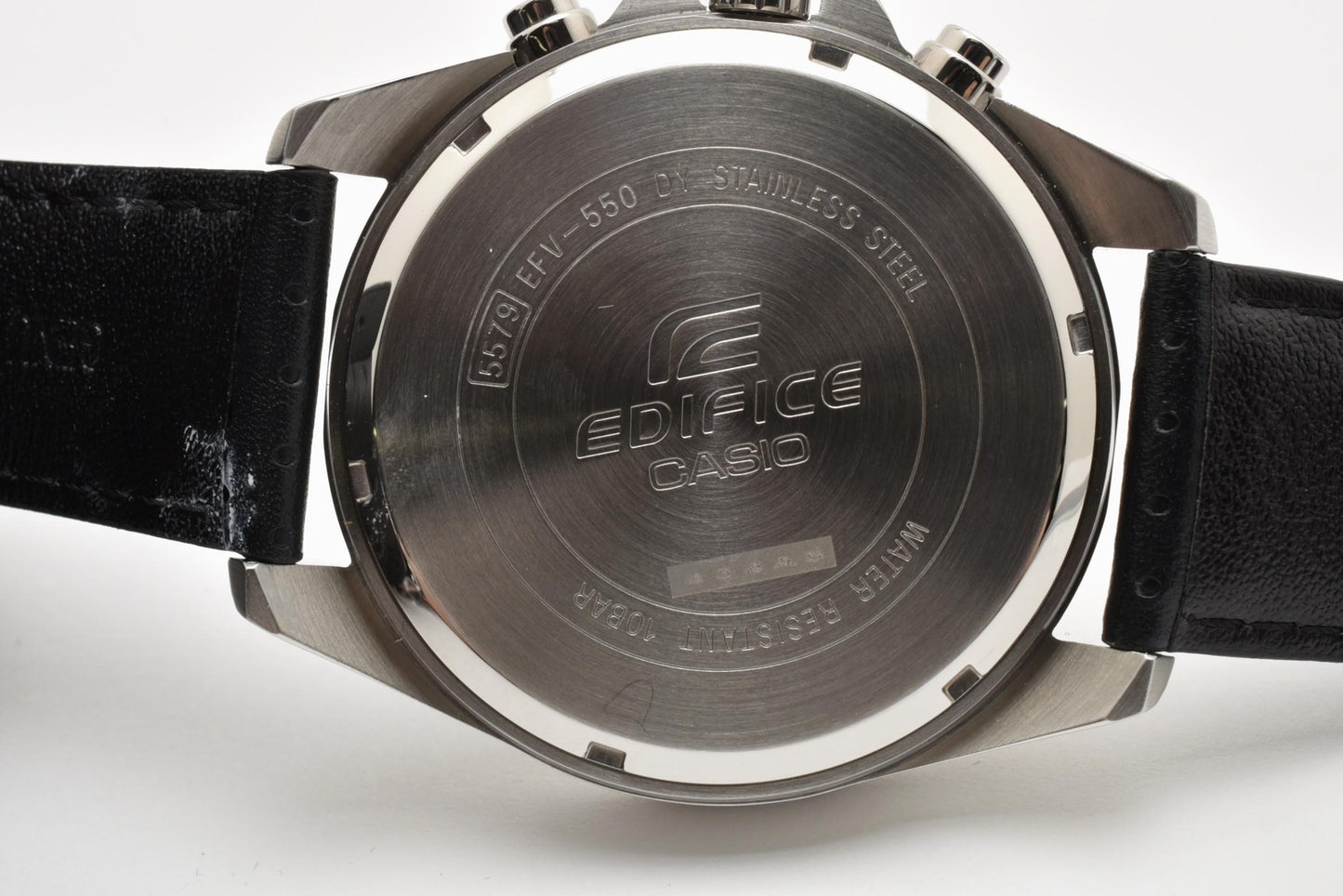 カシオ CASIO エディフィス EFV-550 クロノグラフ クォーツ 腕時計 ブラック文字盤 レザーストラップ メンズ