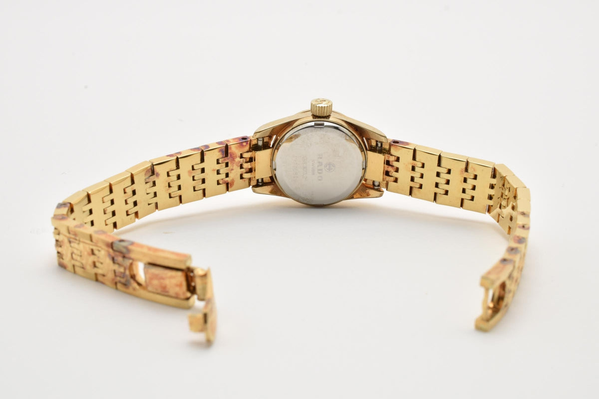 RADO ラドー Emile エミール 558.3013.2 レディース 自動巻き 腕時計 ゴールド文字盤 ゴールドプレート ステンレス ブレスレット 19mm 1970年代 ヴィンテージ