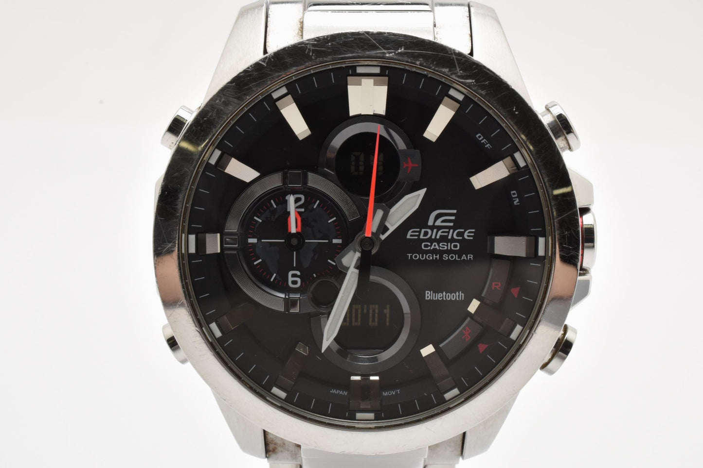 カシオ CASIO エディフィス ECB-500 Bluetooth ソーラー クロノグラフ 腕時計 ブラック文字盤 ステンレス メンズ