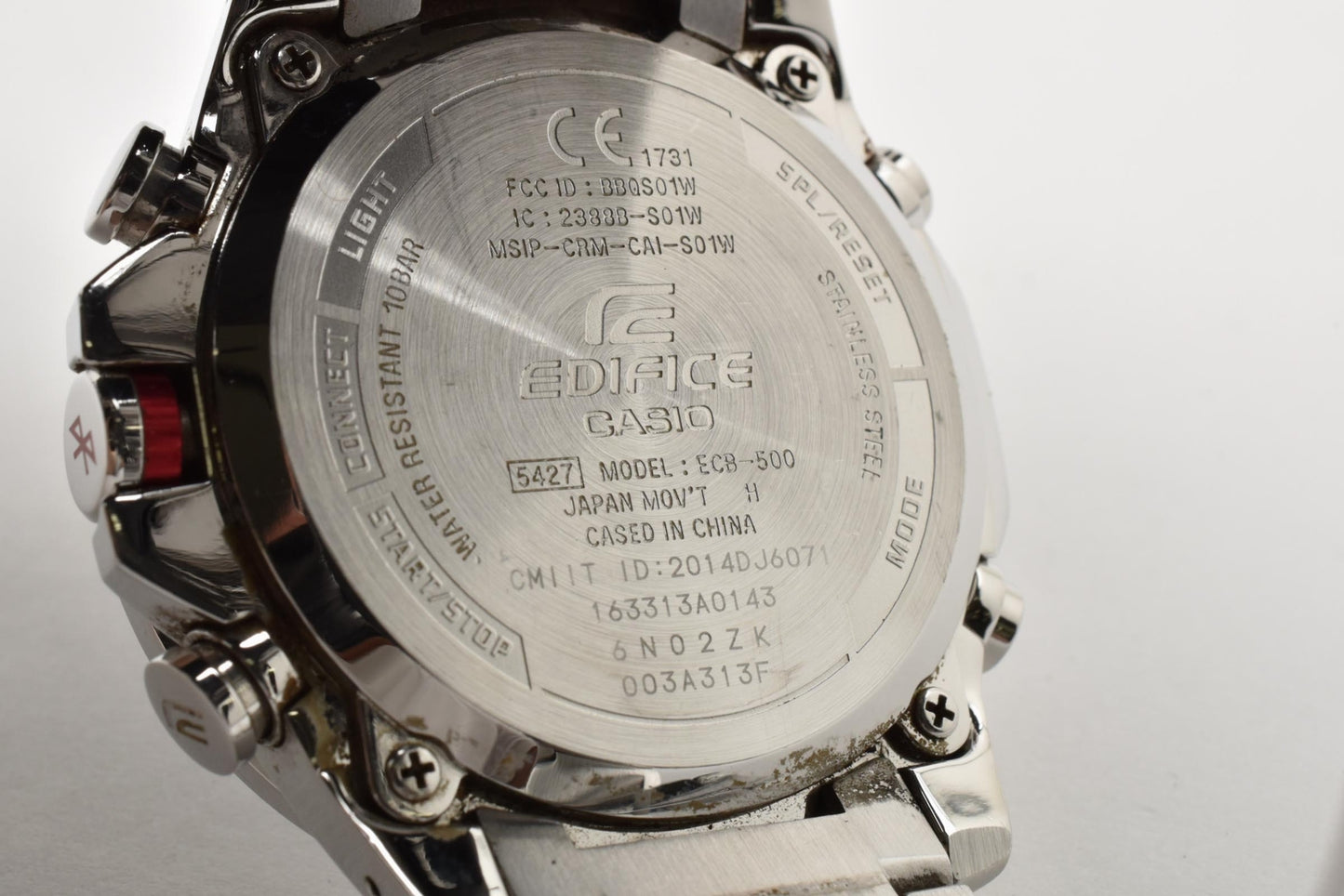 カシオ CASIO エディフィス ECB-500 Bluetooth ソーラー クロノグラフ 腕時計 ブラック文字盤 ステンレス メンズ
