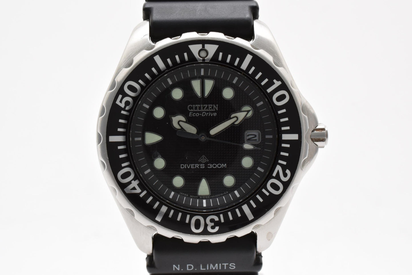 シチズン Citizen ダイバー300M E168-S016525 エコドライブ ソーラー 腕時計 ブラック文字盤 ステンレス ウレタンベルト メンズ