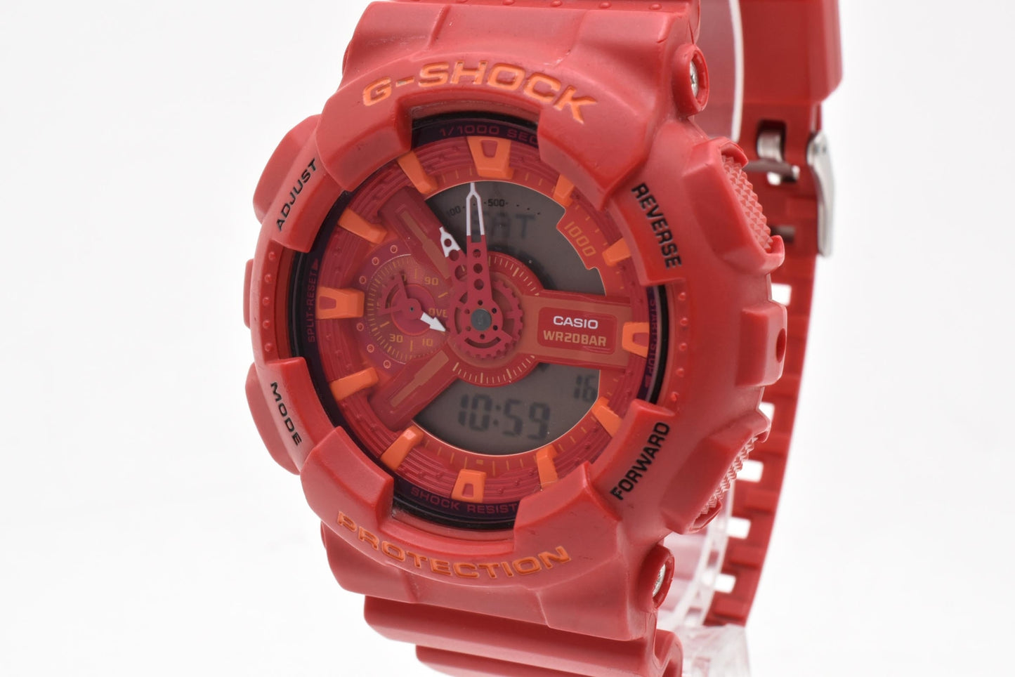 カシオ CASIO G-SHOCK GA-110AC アナデジ クォーツ 腕時計 レッド文字盤 レッド レジンベルト メンズ