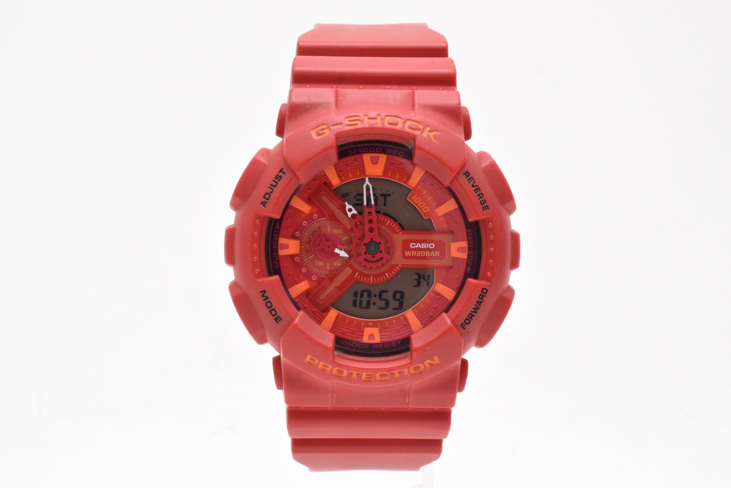 カシオ CASIO G-SHOCK GA-110AC アナデジ クォーツ 腕時計 レッド文字盤 レッド レジンベルト メンズ