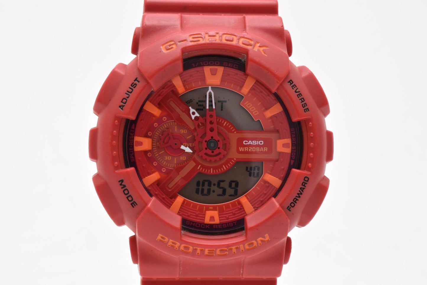 カシオ CASIO G-SHOCK GA-110AC アナデジ クォーツ 腕時計 レッド文字盤 レッド レジンベルト メンズ