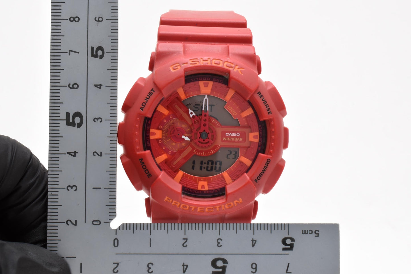 カシオ CASIO G-SHOCK GA-110AC アナデジ クォーツ 腕時計 レッド文字盤 レッド レジンベルト メンズ