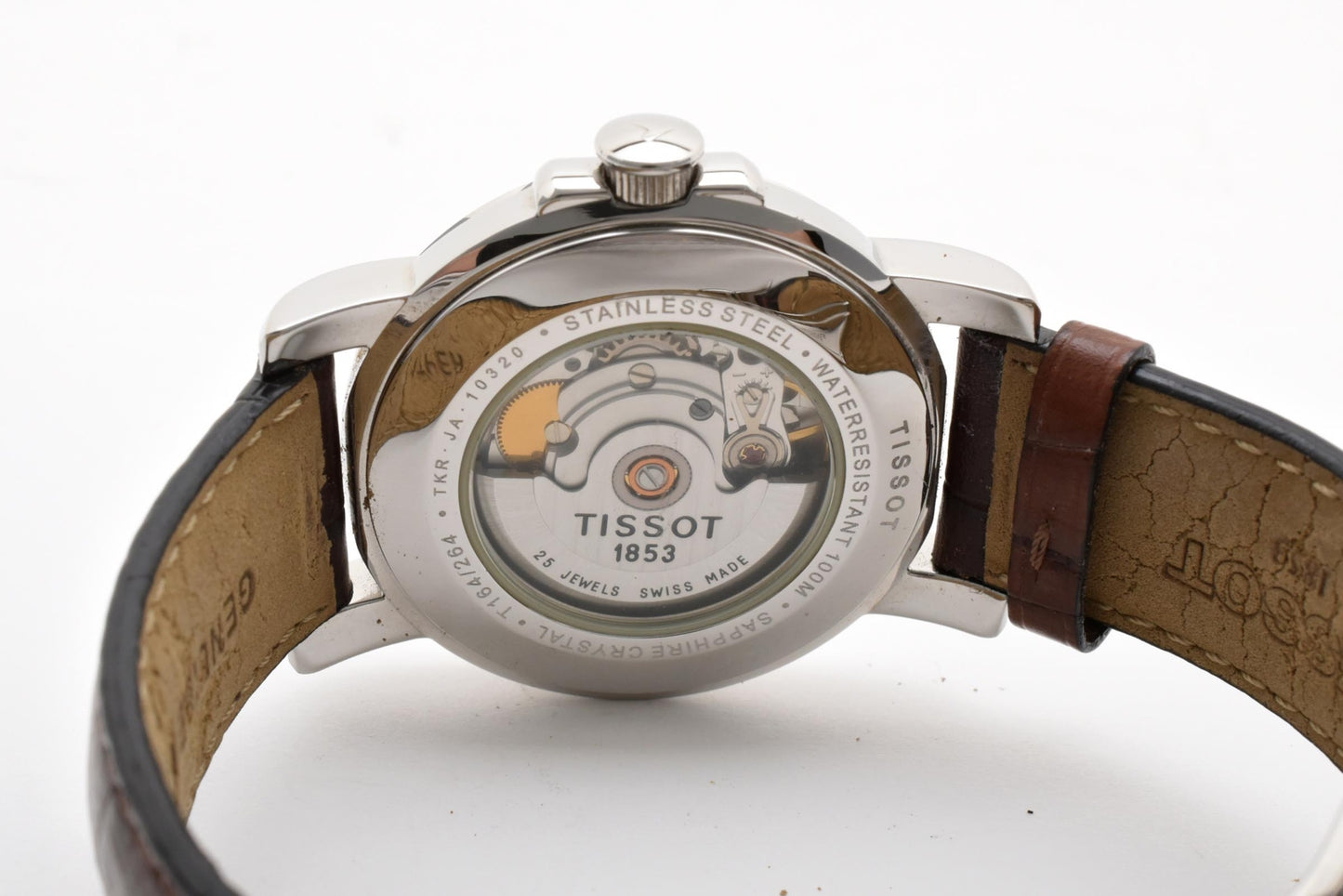 ティソ TISSOT T-ロード T164/264 自動巻き 腕時計 ホワイト文字盤 ローマンインデックス デイト レザーストラップ メンズ