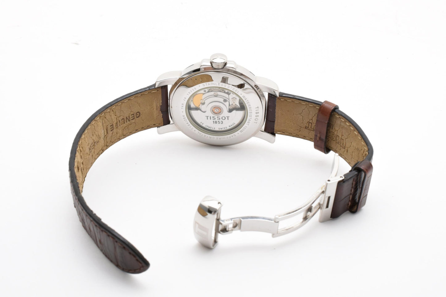 ティソ TISSOT T-ロード T164/264 自動巻き 腕時計 ホワイト文字盤 ローマンインデックス デイト レザーストラップ メンズ