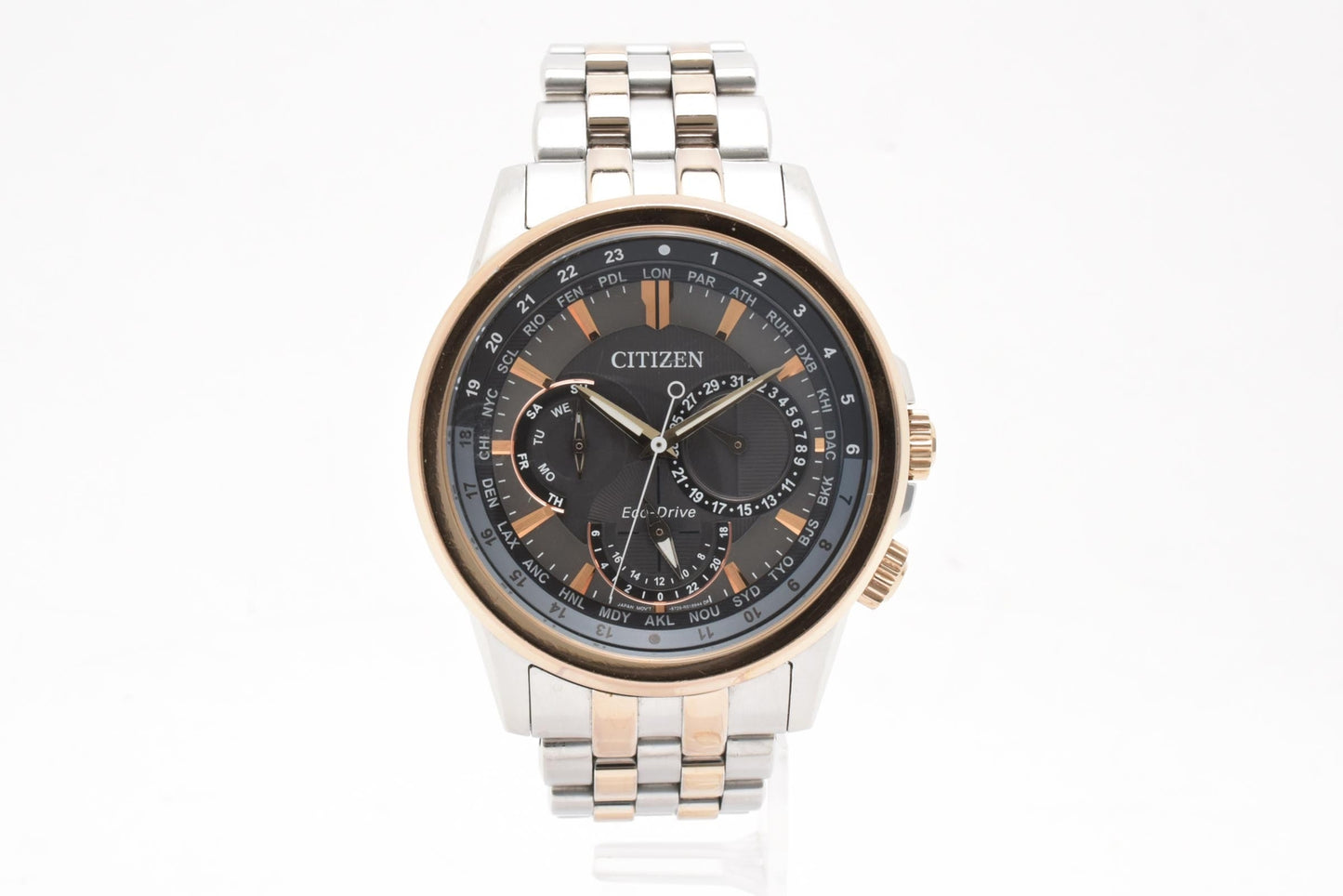 シチズン Citizen カランドリエ カレンダー エコ・ドライブ 8729-R005804 ソーラー 腕時計 ブラック文字盤 ステンレス マルチファンクション メンズ