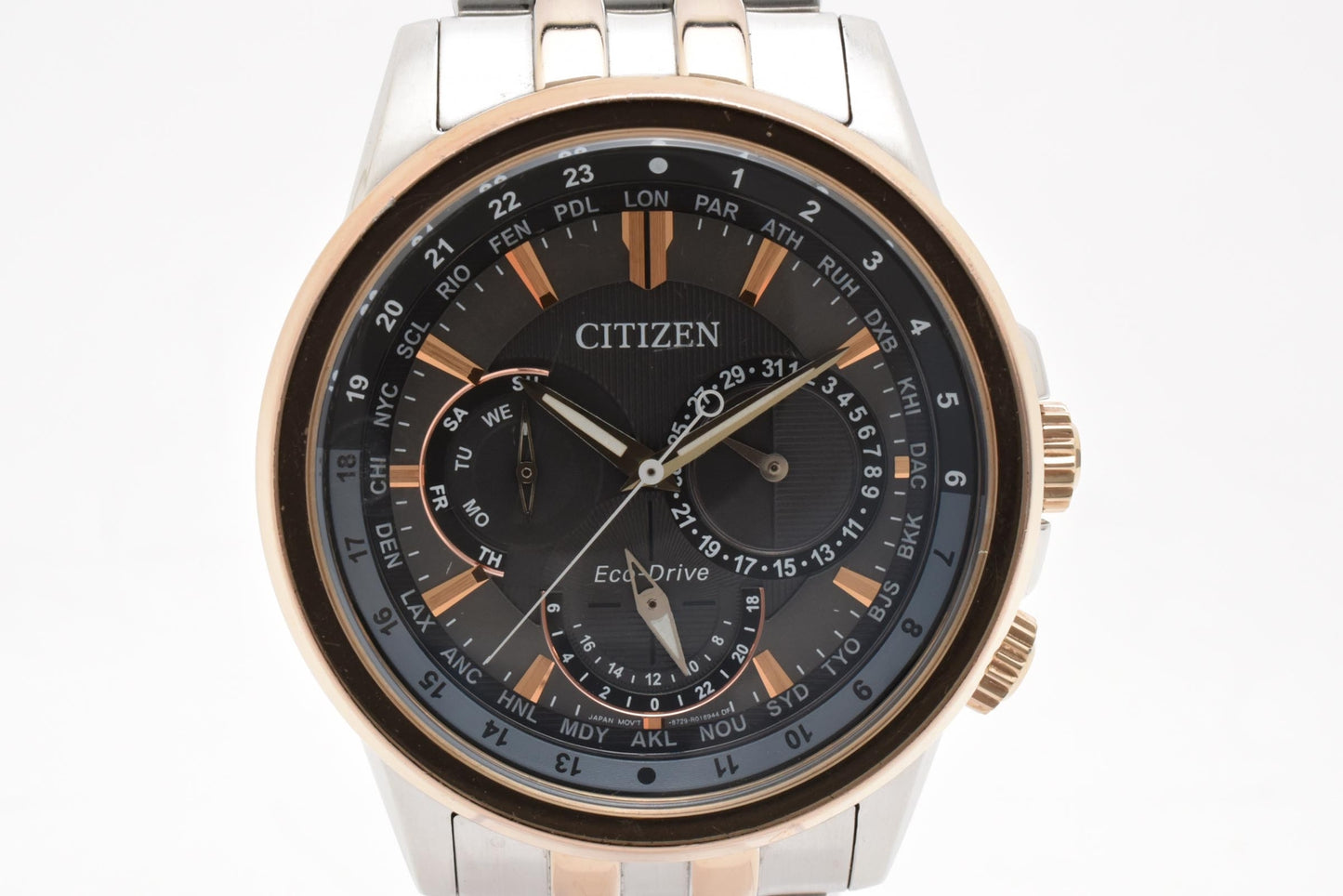 シチズン Citizen カランドリエ カレンダー エコ・ドライブ 8729-R005804 ソーラー 腕時計 ブラック文字盤 ステンレス マルチファンクション メンズ