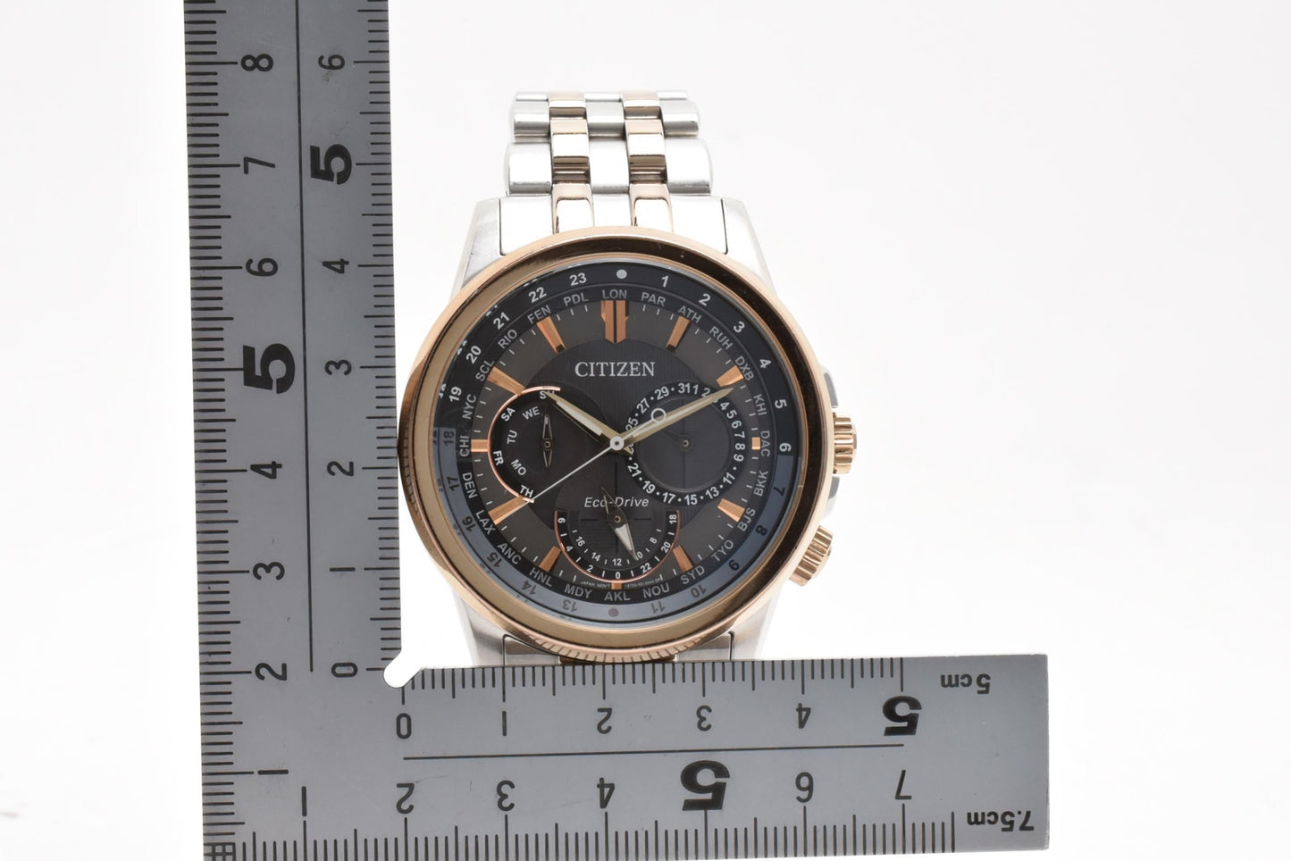 シチズン Citizen カランドリエ カレンダー エコ・ドライブ 8729-R005804 ソーラー 腕時計 ブラック文字盤 ステンレス マルチファンクション メンズ