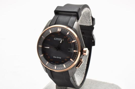 シチズン Citizen エコ・ドライブ W140-S114195 ソーラー 腕時計 ブラック文字盤 チタンケース レジンベルト メンズ