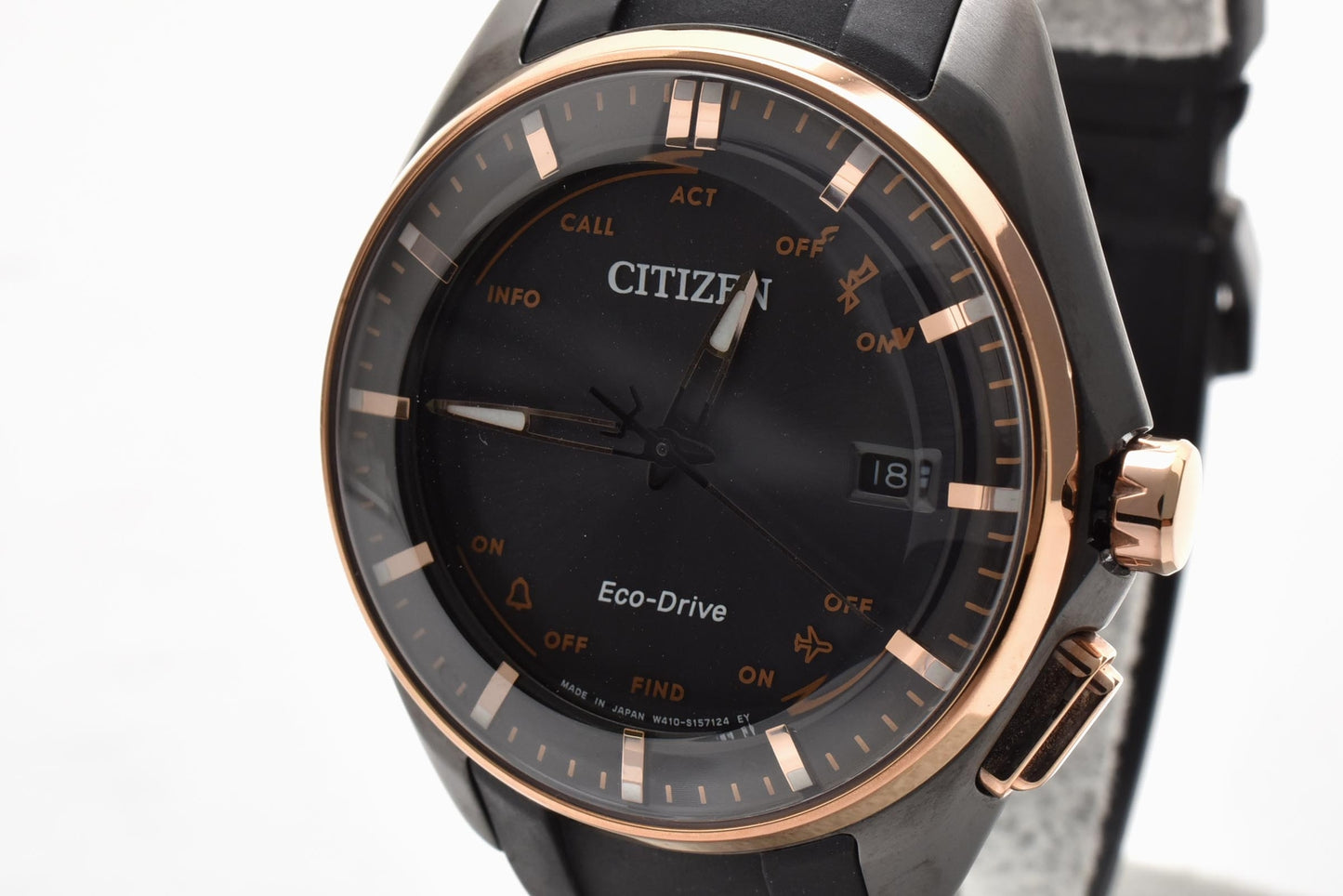 シチズン Citizen エコ・ドライブ W140-S114195 ソーラー 腕時計 ブラック文字盤 チタンケース レジンベルト メンズ