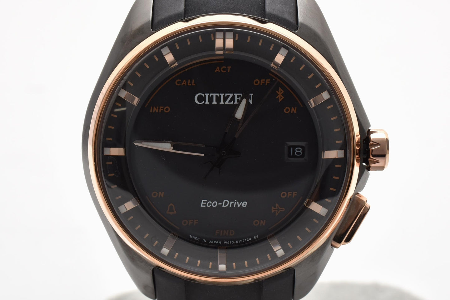 シチズン Citizen エコ・ドライブ W140-S114195 ソーラー 腕時計 ブラック文字盤 チタンケース レジンベルト メンズ