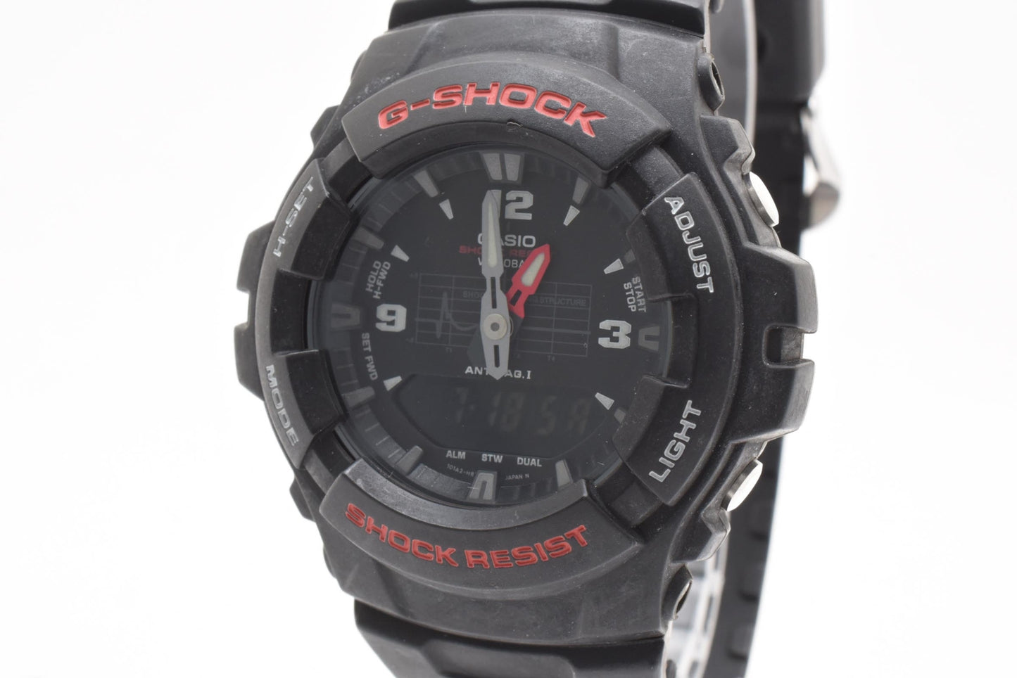 カシオ CASIO G-SHOCK G-100 アナデジ クォーツ 腕時計 ブラック文字盤 樹脂ケース レジンベルト メンズ