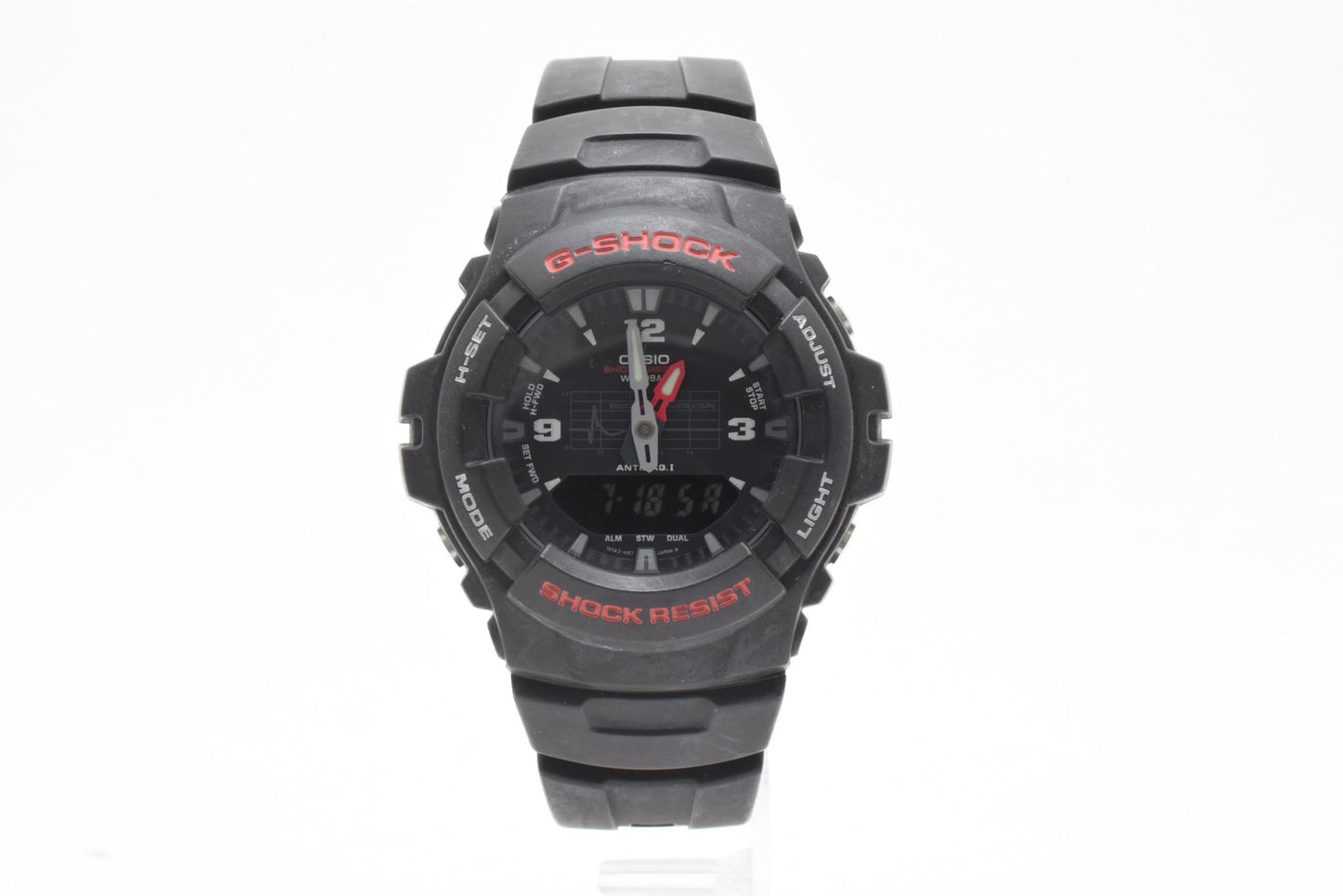 カシオ CASIO G-SHOCK G-100 アナデジ クォーツ 腕時計 ブラック文字盤 樹脂ケース レジンベルト メンズ