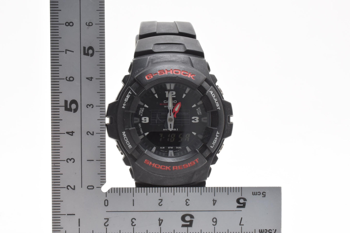 カシオ CASIO G-SHOCK G-100 アナデジ クォーツ 腕時計 ブラック文字盤 樹脂ケース レジンベルト メンズ