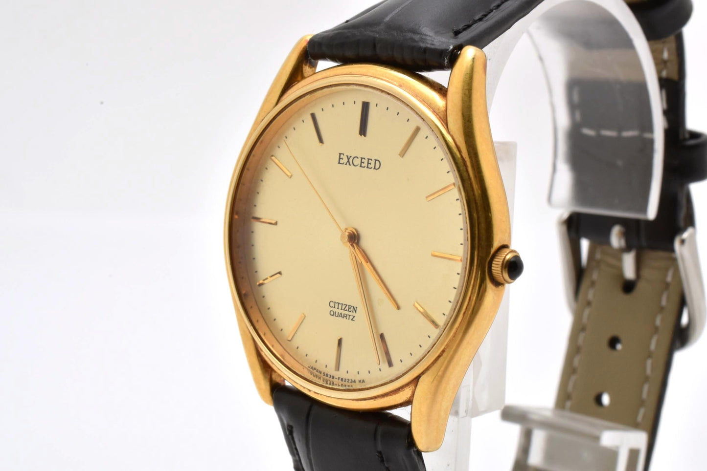 シチズン Citizen エクシード 5639-F61770Y クォーツ 腕時計 ゴールド文字盤 レザーストラップ ドレスウォッチ メンズ