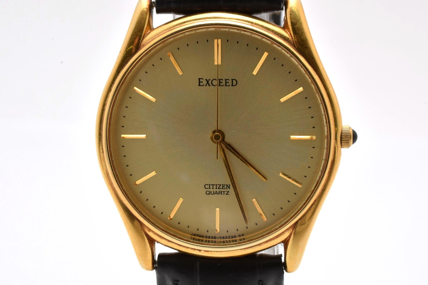 シチズン Citizen エクシード 5639-F61770Y クォーツ 腕時計 ゴールド文字盤 レザーストラップ ドレスウォッチ メンズ