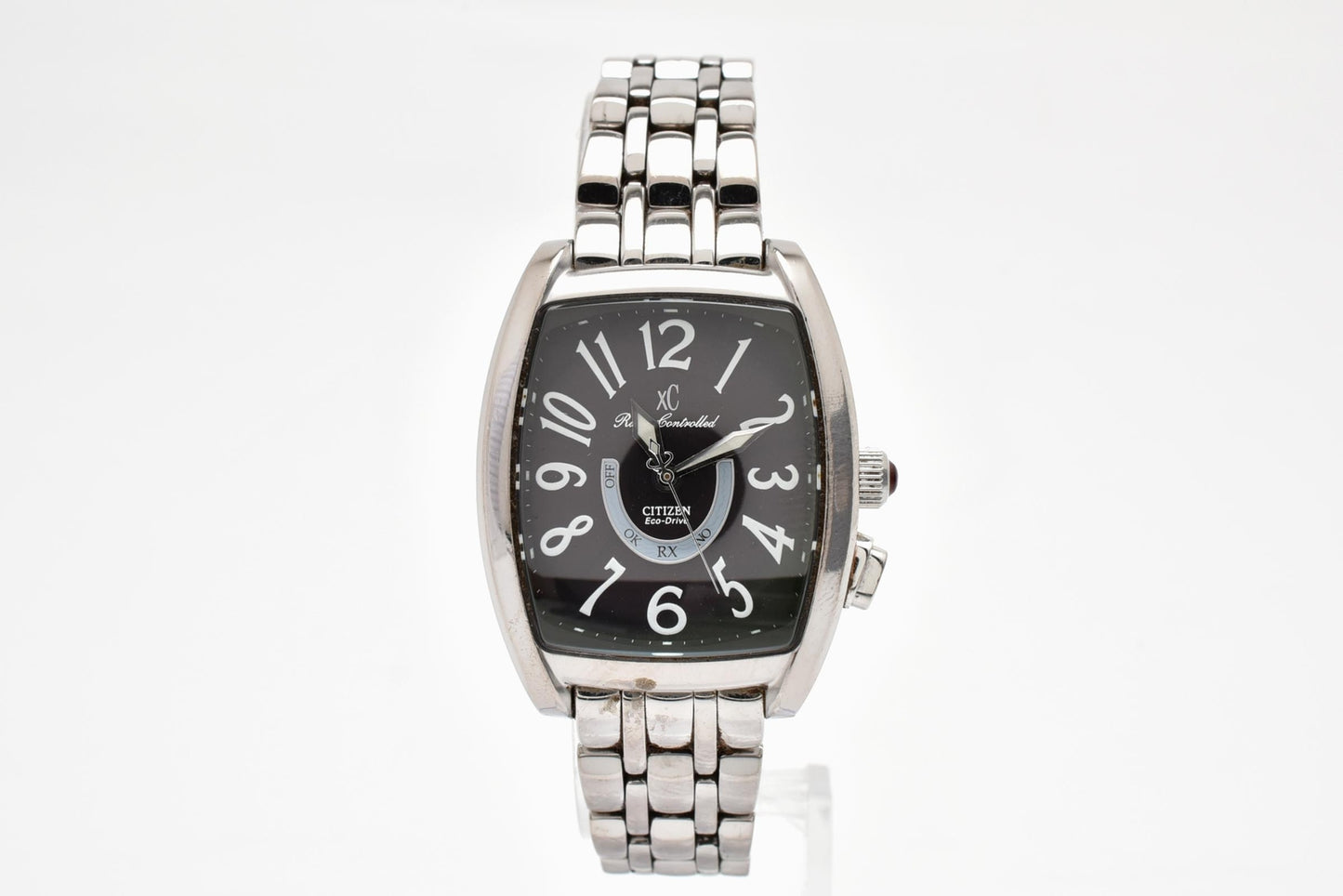 シチズン CITIZEN xC H330-T007872 電波ソーラー 腕時計 ブラック文字盤 トノー ステンレス ユニセックス