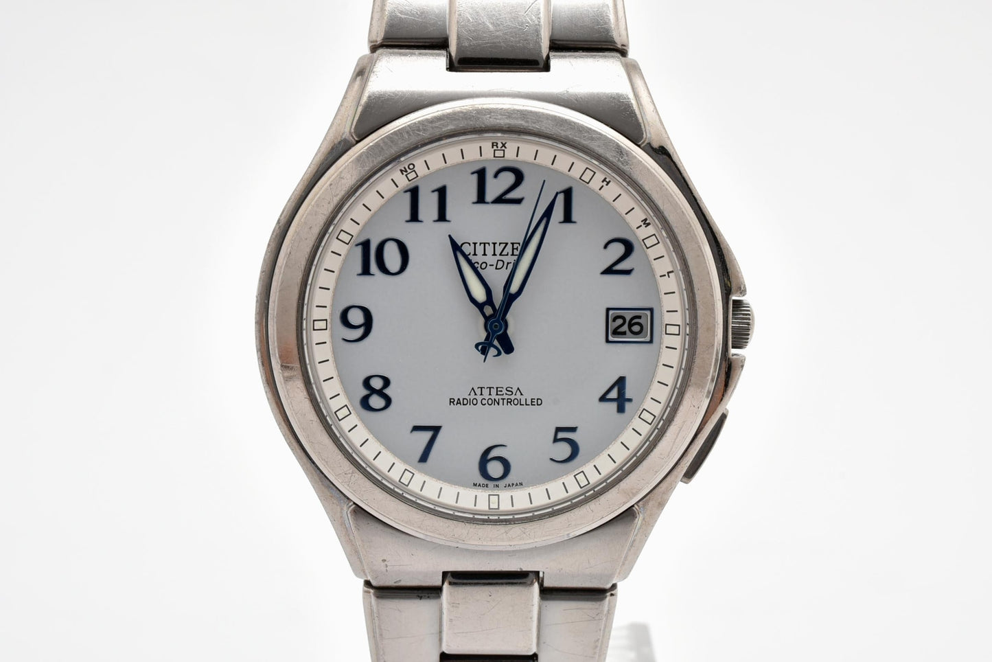 シチズン CITIZEN アテッサ H110-T011331 エコ・ドライブ ソーラー 腕時計 ホワイト文字盤 チタン メンズ