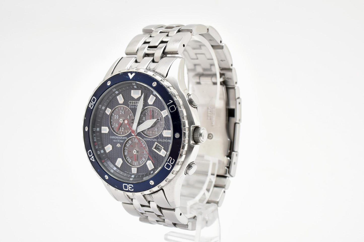 シチズン CITIZEN エコ・ドライブ クロノグラフ E812-S058325 ソーラー 腕時計 ネイビー文字盤 ステンレス メンズ