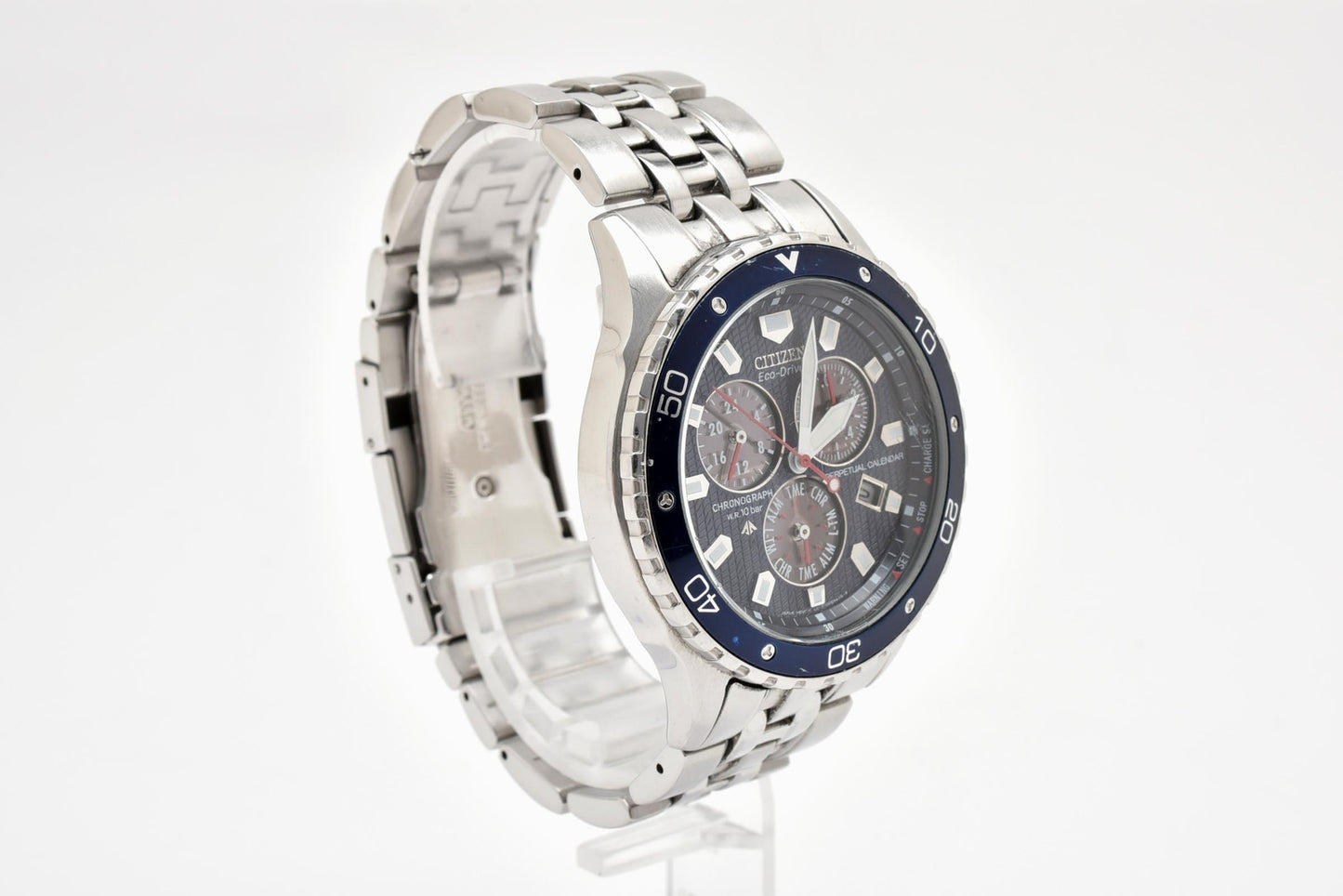 シチズン CITIZEN エコ・ドライブ クロノグラフ E812-S058325 ソーラー 腕時計 ネイビー文字盤 ステンレス メンズ