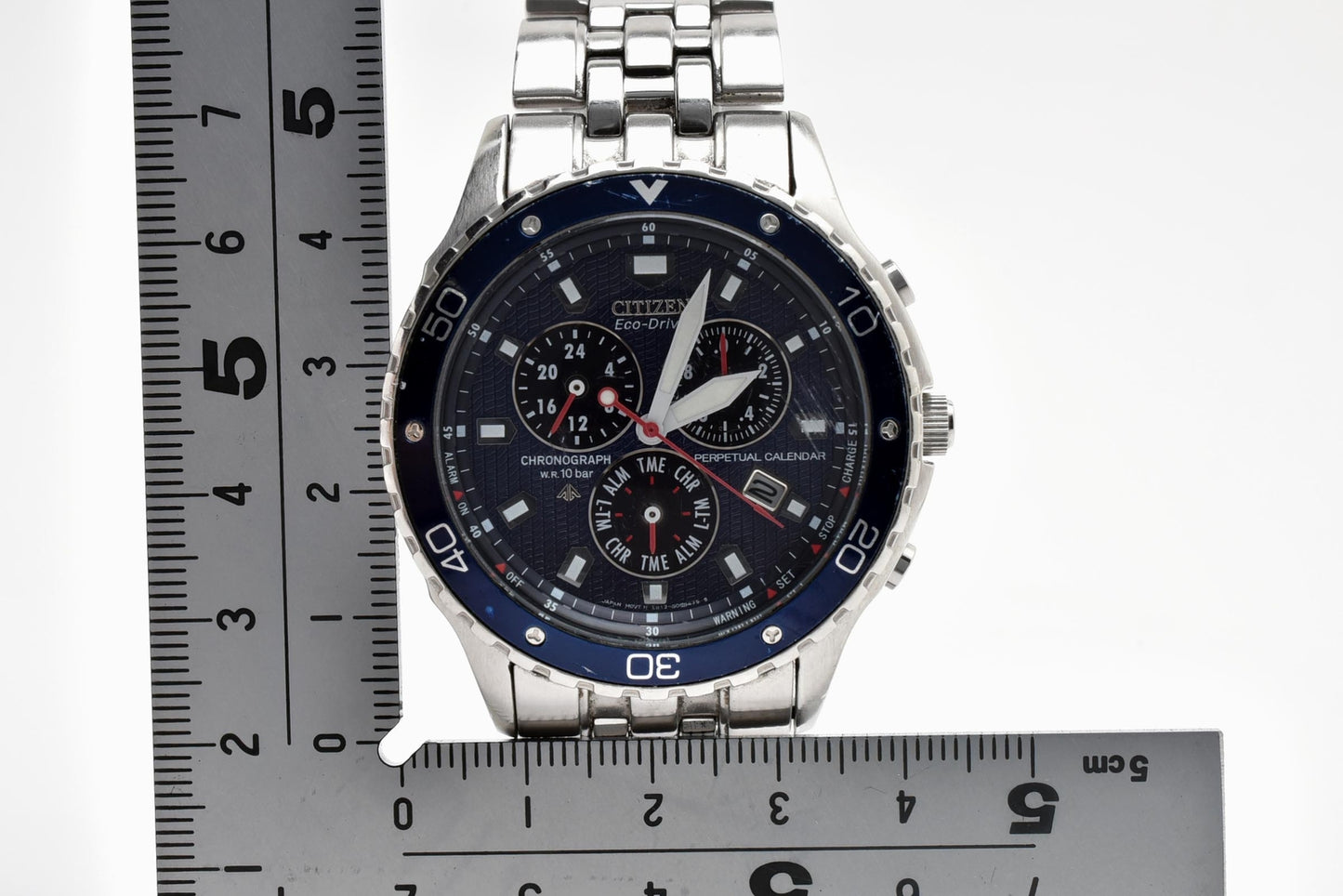シチズン CITIZEN エコ・ドライブ クロノグラフ E812-S058325 ソーラー 腕時計 ネイビー文字盤 ステンレス メンズ