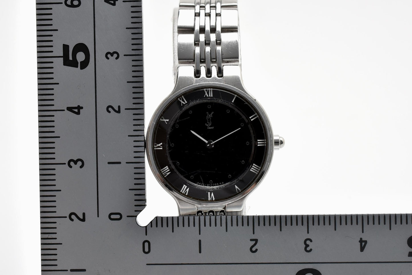 Yves Saint Laurent イヴ・サンローラン 5421-H10058Y クォーツ 腕時計 ブラック文字盤 YSLロゴ カサンドラ ステンレス レディース ドレスウォッチ