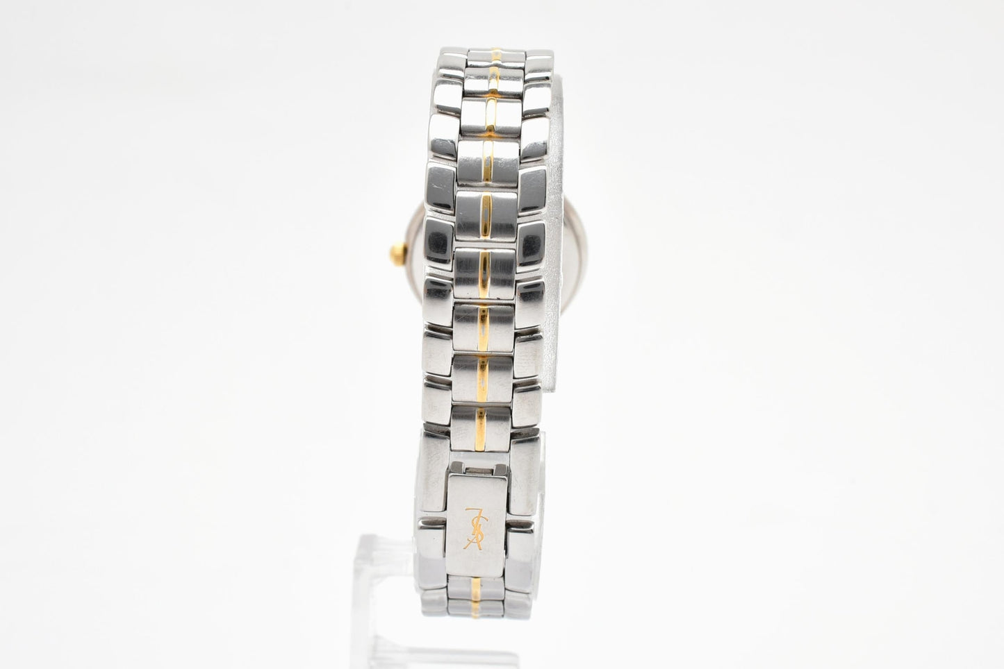 Yves Saint Laurent イヴ・サンローラン 5420-F4457Y クォーツ 腕時計 ベージュ文字盤 YSLロゴ カサンドラ コンビカラー ステンレス レディース ドレスウォッチ