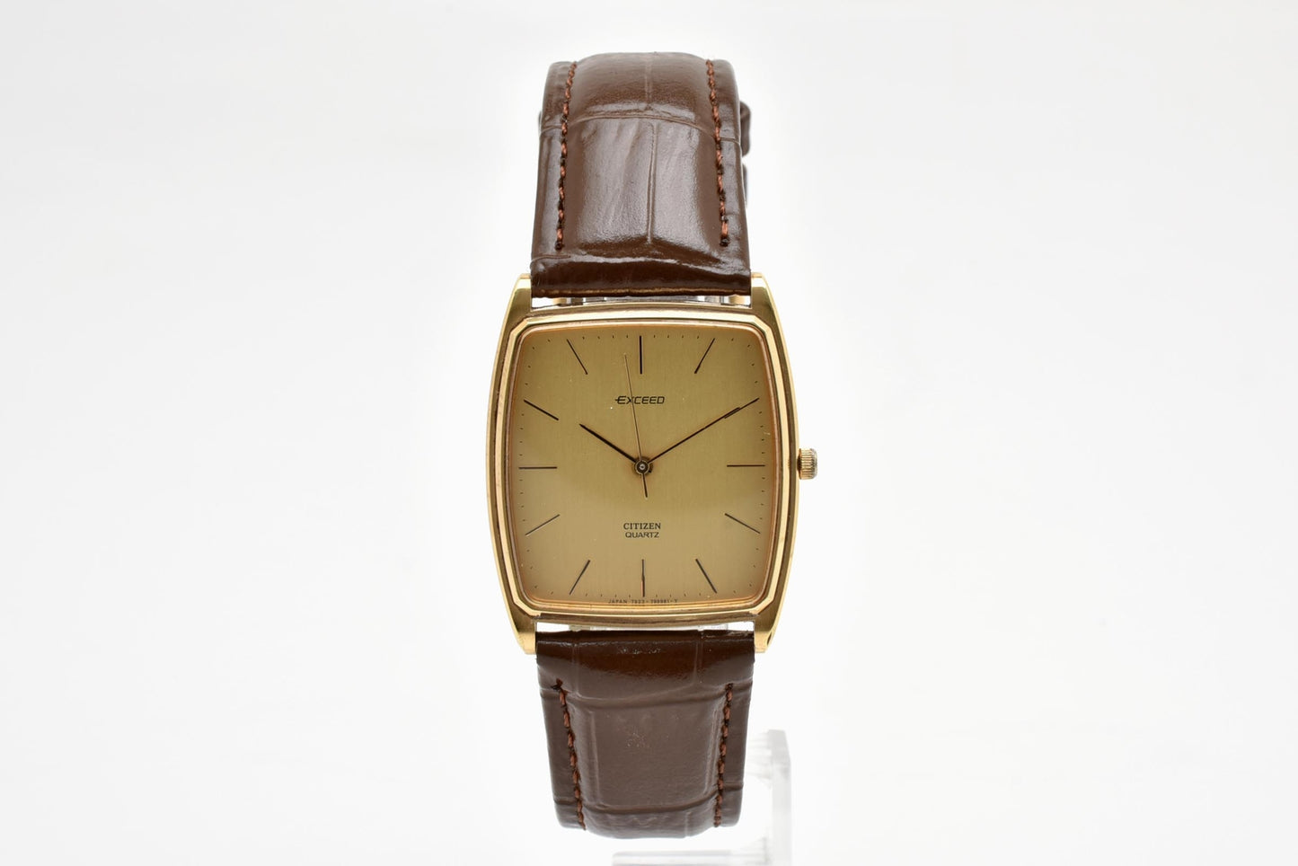 シチズン CITIZEN エクシード 4-798287TA クォーツ 腕時計 ゴールド文字盤 レザーストラップ メンズ ドレスウォッチ
