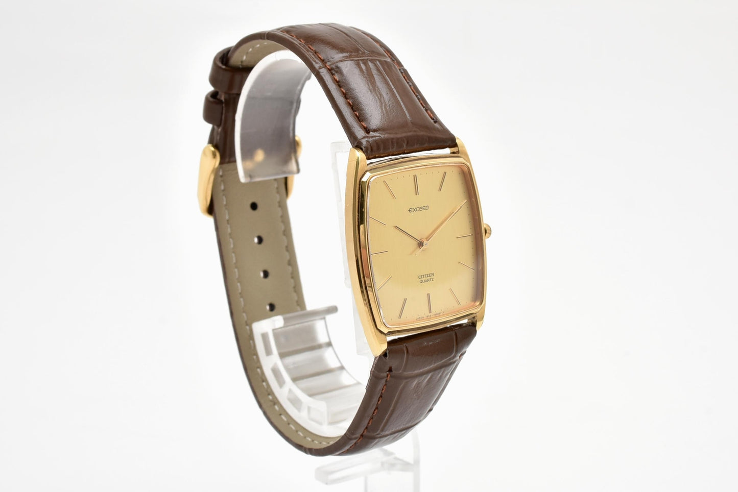シチズン CITIZEN エクシード 4-798287TA クォーツ 腕時計 ゴールド文字盤 レザーストラップ メンズ ドレスウォッチ