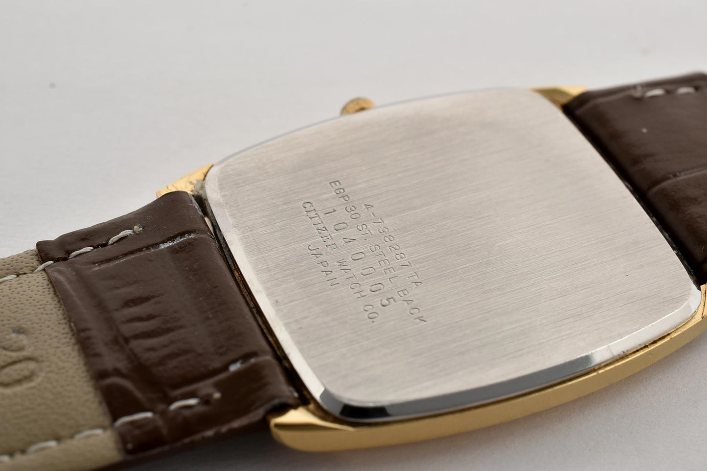 シチズン CITIZEN エクシード 4-798287TA クォーツ 腕時計 ゴールド文字盤 レザーストラップ メンズ ドレスウォッチ