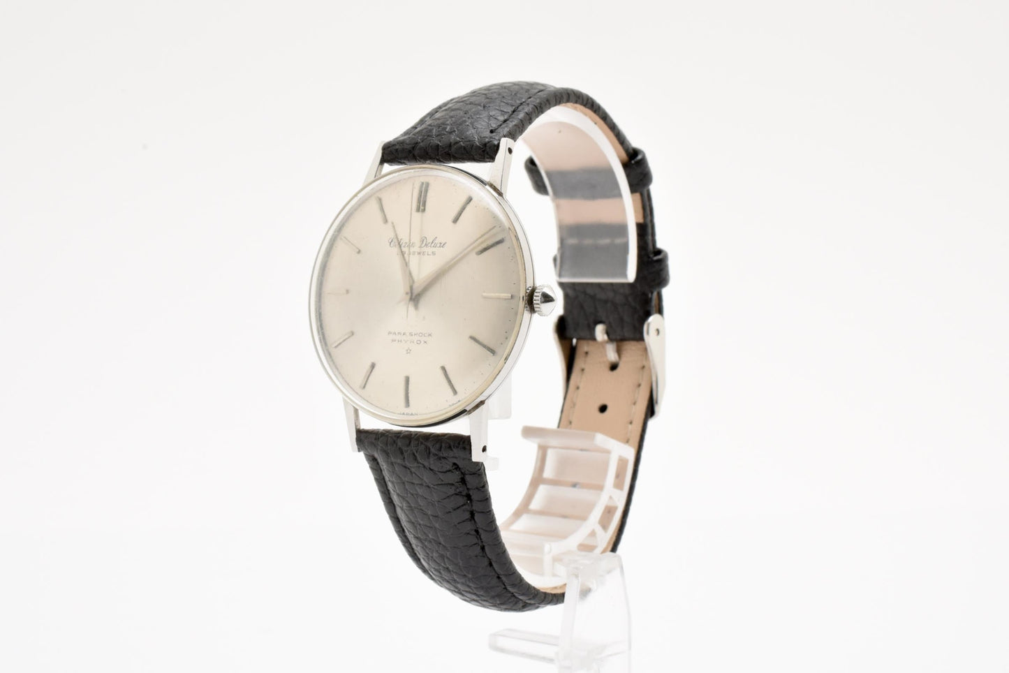 シチズン CITIZEN デラックス Deluxe 1507058 手巻き 腕時計 シルバー文字盤 レザーストラップ メンズ ヴィンテージ