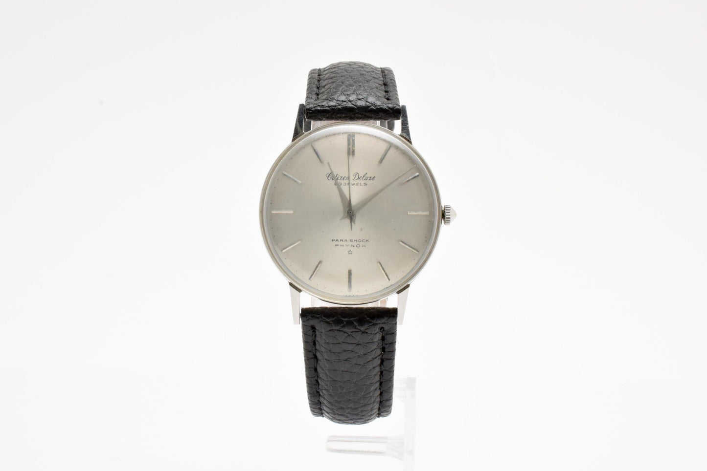 シチズン CITIZEN デラックス Deluxe 1507058 手巻き 腕時計 シルバー文字盤 レザーストラップ メンズ ヴィンテージ