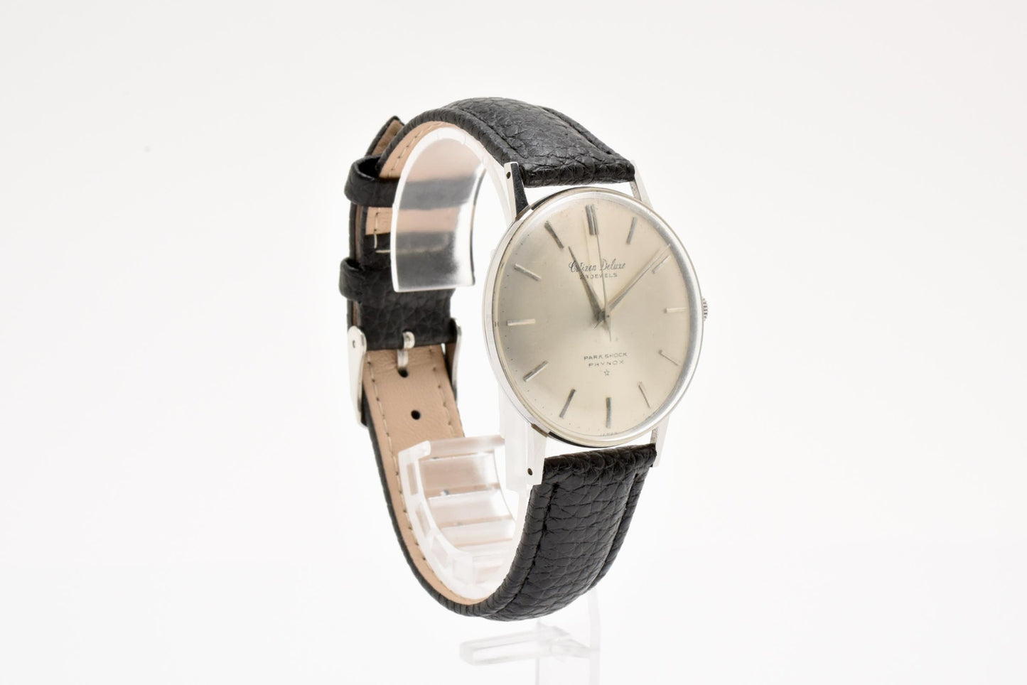 シチズン CITIZEN デラックス Deluxe 1507058 手巻き 腕時計 シルバー文字盤 レザーストラップ メンズ ヴィンテージ