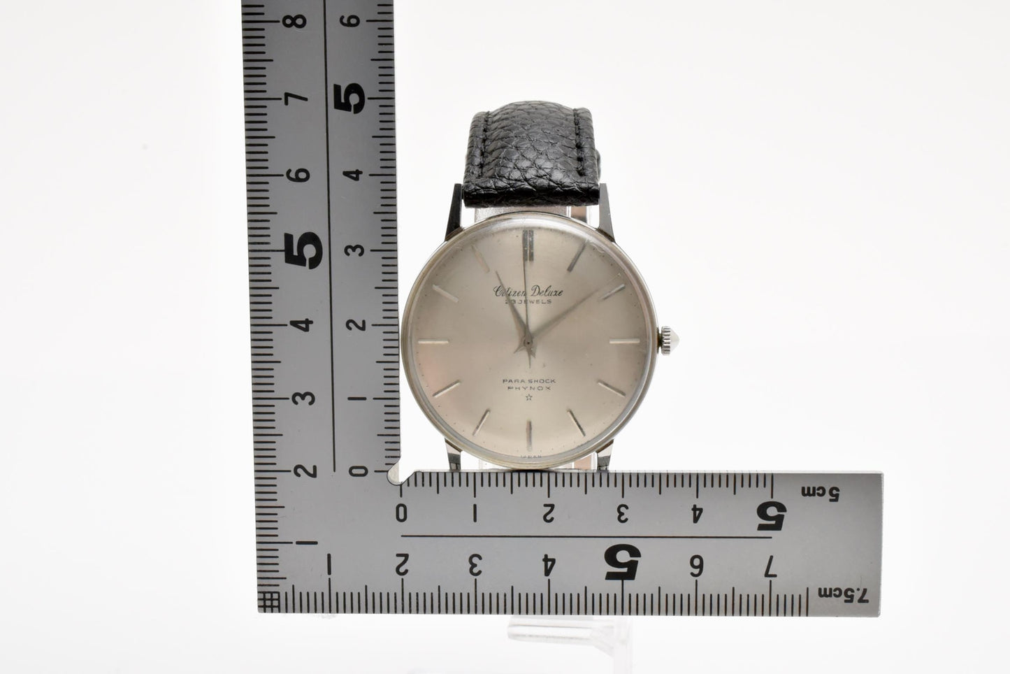 シチズン CITIZEN デラックス Deluxe 1507058 手巻き 腕時計 シルバー文字盤 レザーストラップ メンズ ヴィンテージ