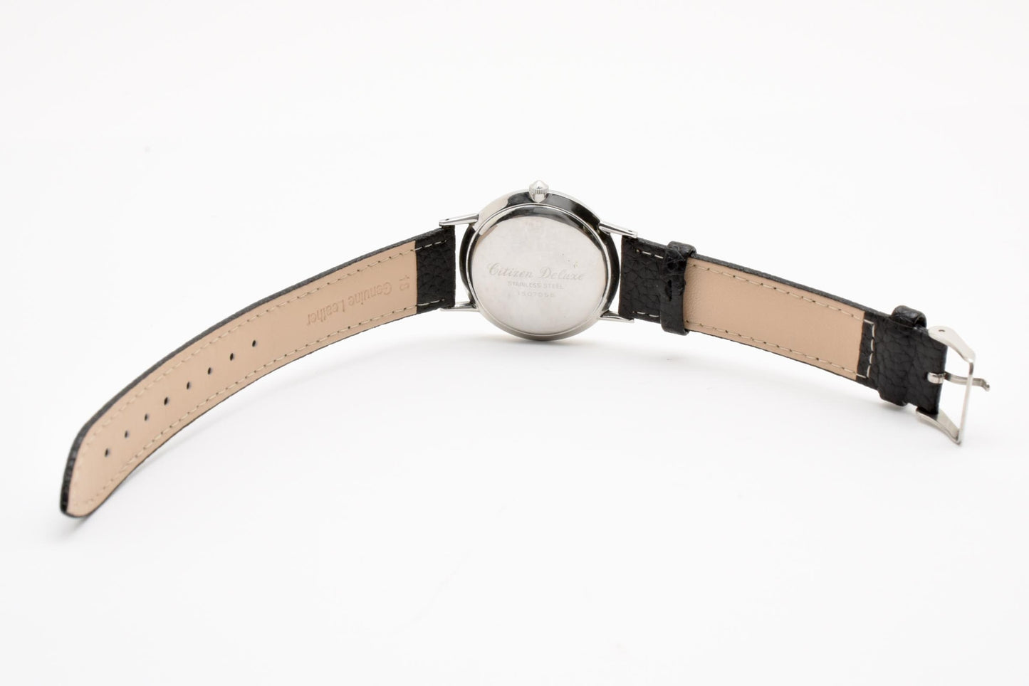 シチズン CITIZEN デラックス Deluxe 1507058 手巻き 腕時計 シルバー文字盤 レザーストラップ メンズ ヴィンテージ